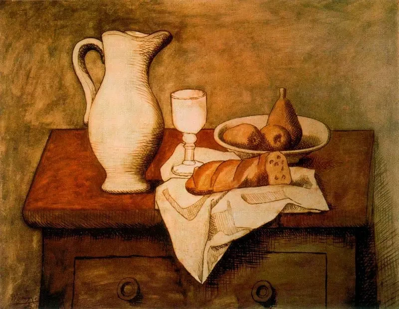 Natura morta con brocca e pane, 1921